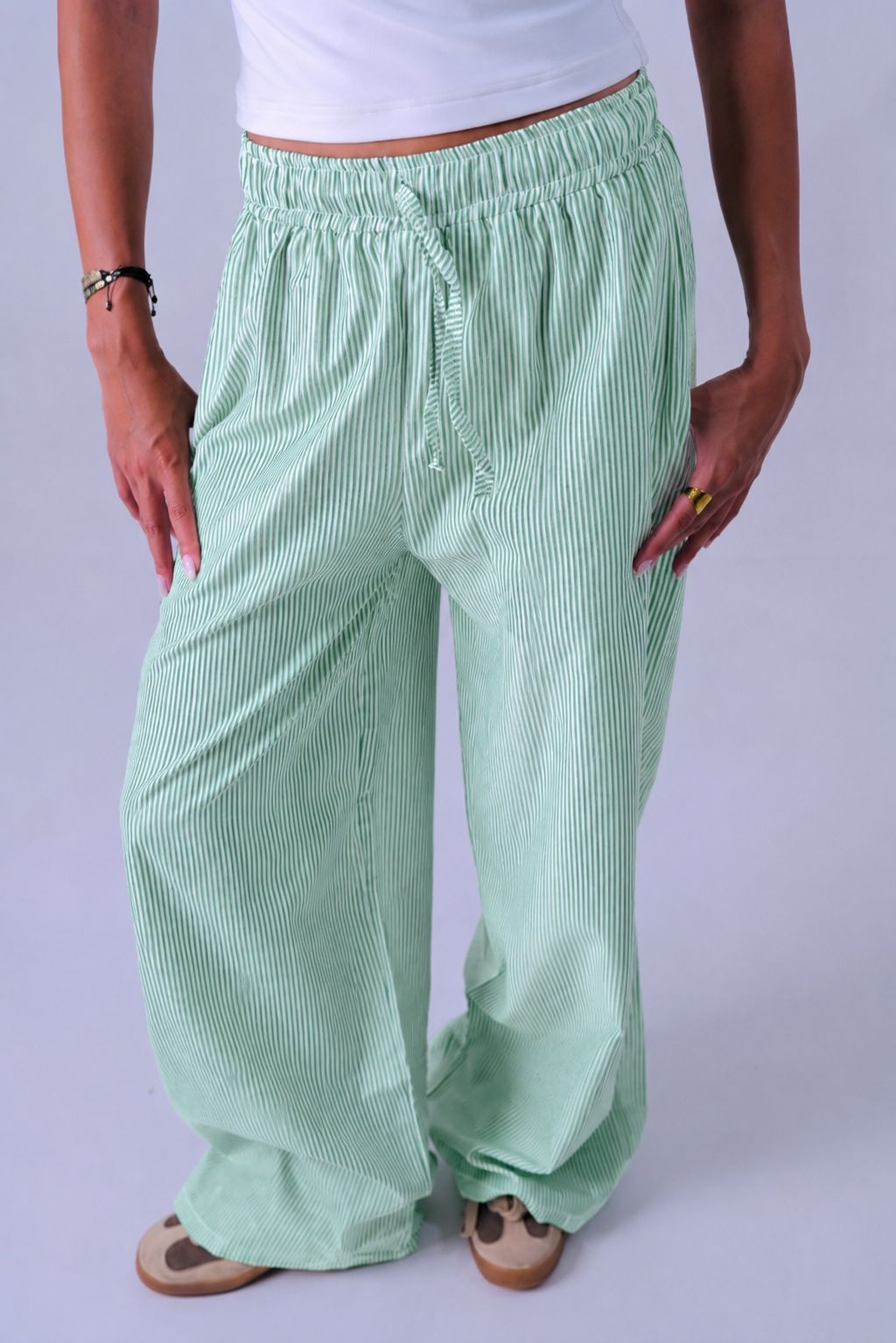 Fresh Mint Striped Pant
